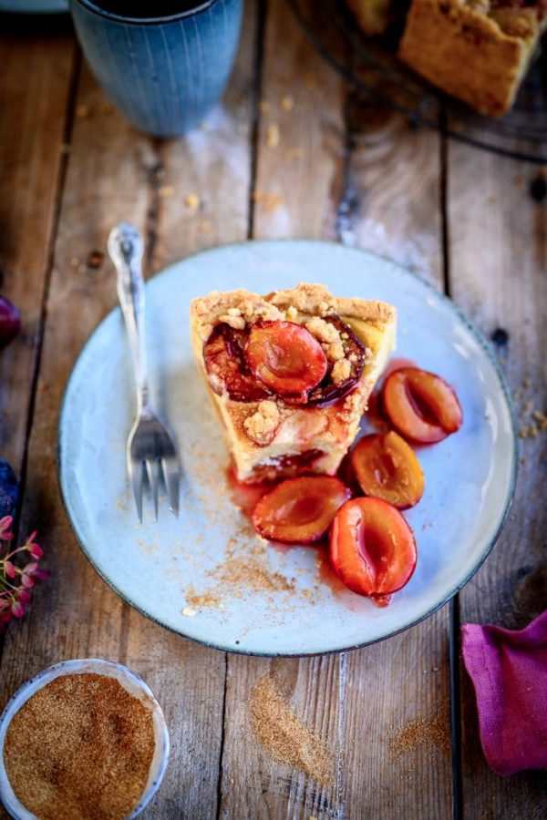 Griesspudding Kuchen Mit Pflaumen Sp Tsommergl Ck Knusperst Bchen