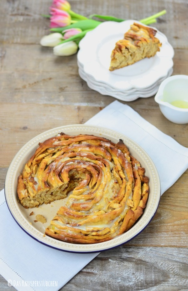 Pinwheel mit Browned Butter, Pfirsichen und Zimt ⋆ Knusperstübchen