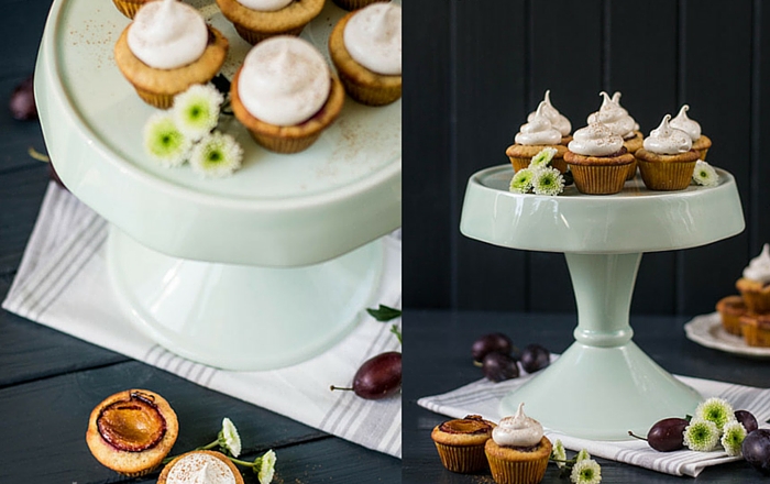Pflaumen-Mini-Cupcakes mit Ahornsirup-Frosting*