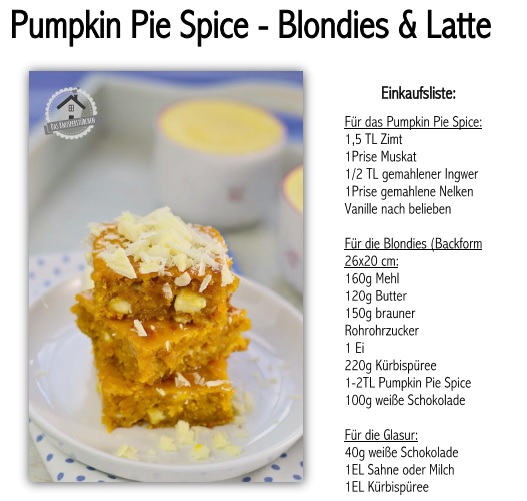 Pumpkin Pie Spice Blondies Latte