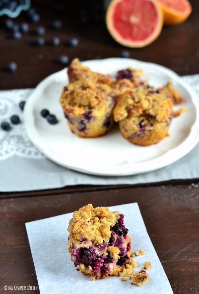 Knuspermuffins Mit Blaubeeren, Grapefruit & Joghurt