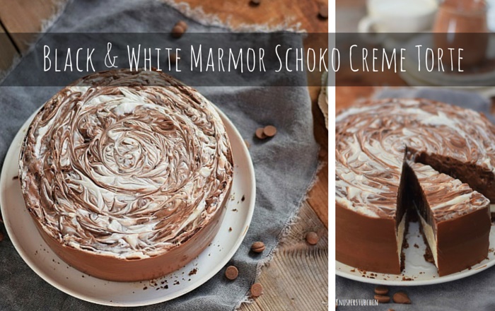Schoko-Creme-Torte im Marmorlook