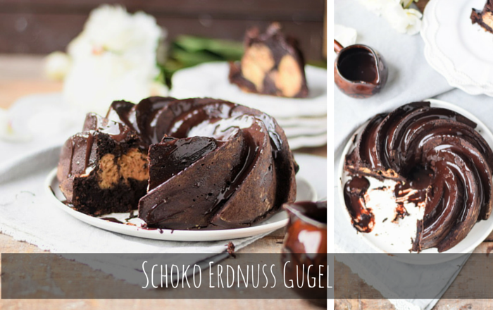 Schoko-Gugel mit Erdnussbutter-Cheesecake-Kern