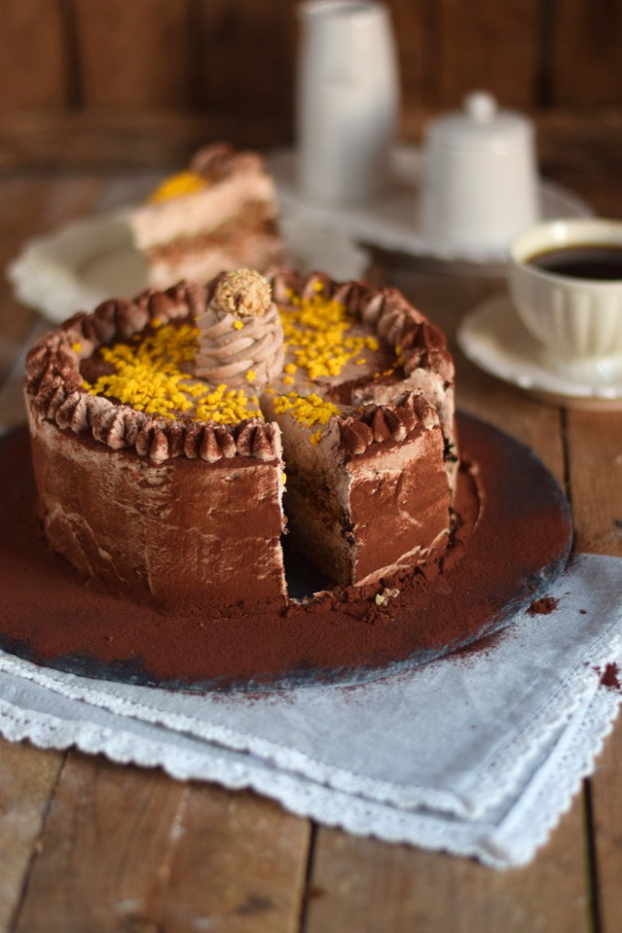 Nougat Marzipan Mousse Torte - Nougat Marzipan Mousse Chocolate Cake