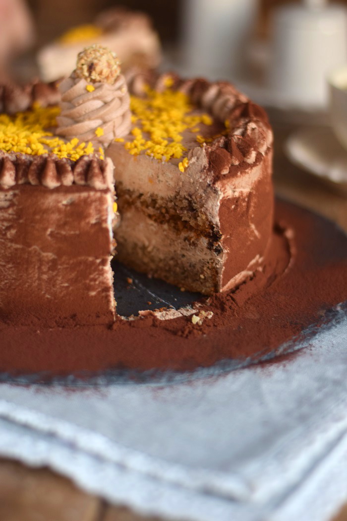 Nougat Marzipan Mousse Torte - Chocolate Marzipan Cake (9)