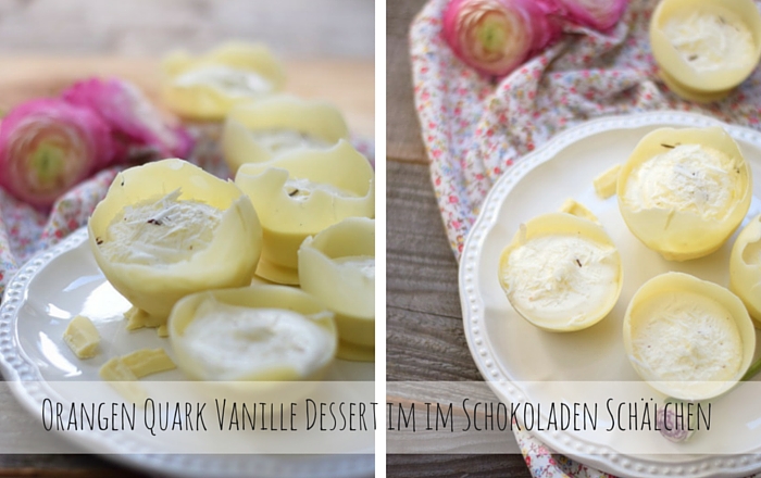 Orangen Quark Vanille Dessert im im Schokoladen Schälchen ⋆ Knusperstübchen