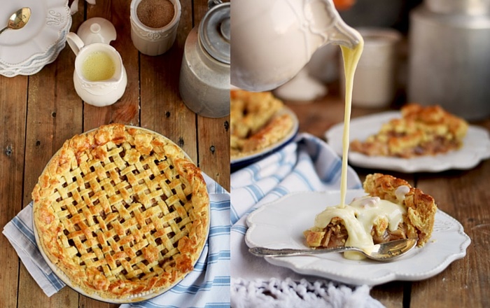 Apple Pie mit knuspriger Gitterdecke & Vanillesauce