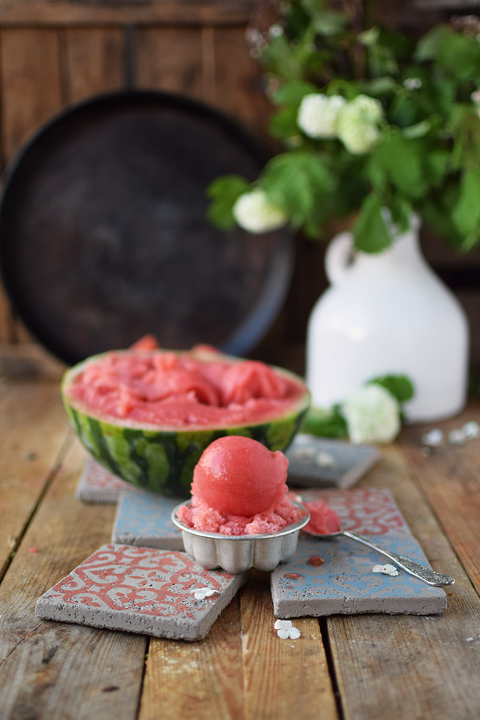Wassermelonen Erdbeer Sorbet - Watermelon Strawberry Sorbet (1)