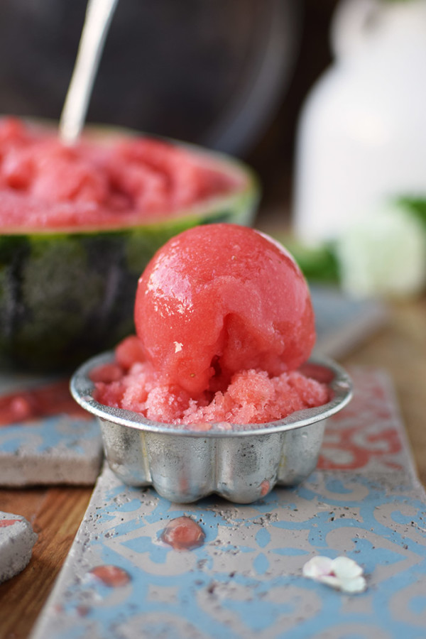 Wassermelonen Erdbeer Sorbet - Watermelon Strawberry Sorbet