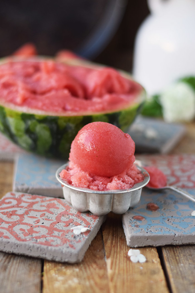 Wassermelonen Erdbeer Sorbet - Watermelon Strawberry Sorbet