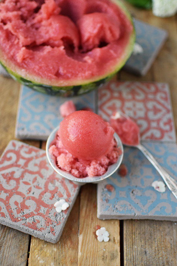 Wassermelonen Erdbeer Sorbet - Watermelon Strawberry Sorbet