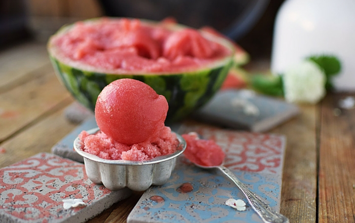Wassermelonen Erdbeer Sorbet & Mai-Entdecker