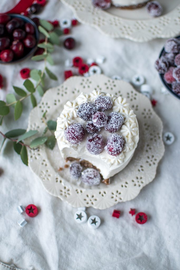 Frischkäse-Parfait-Törtchen mit gezuckerten Cranberries ⋆ Knusperstübchen