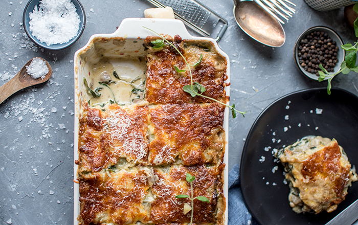 Spinat-Lasagne mit Pilzen: Vom Ofen direkt zum Lieblingsessen