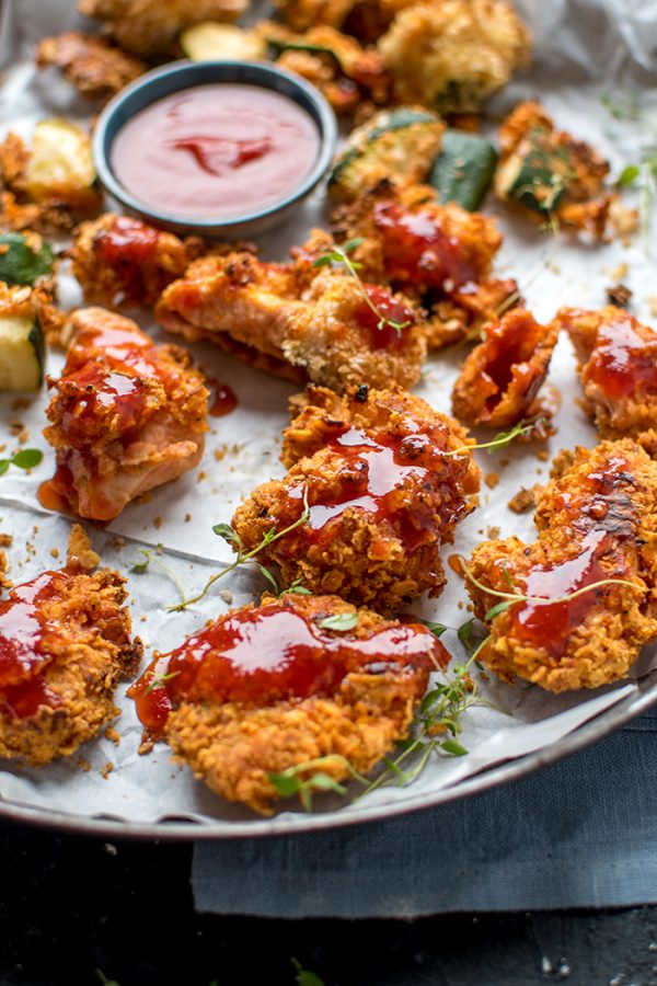 Zucchini & Chicken Nuggets mit BBQ Sauce Snacken galore! ⋆ Knusperstübchen