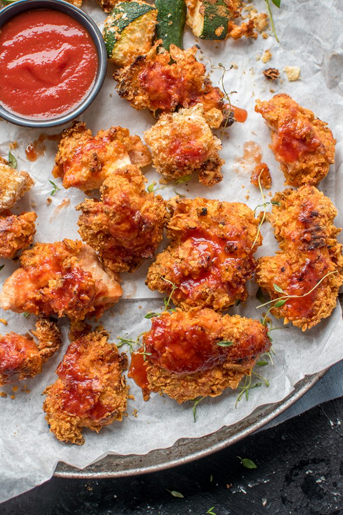 Zucchini & Chicken Nuggets mit BBQ Sauce Snacken galore! ⋆ Knusperstübchen