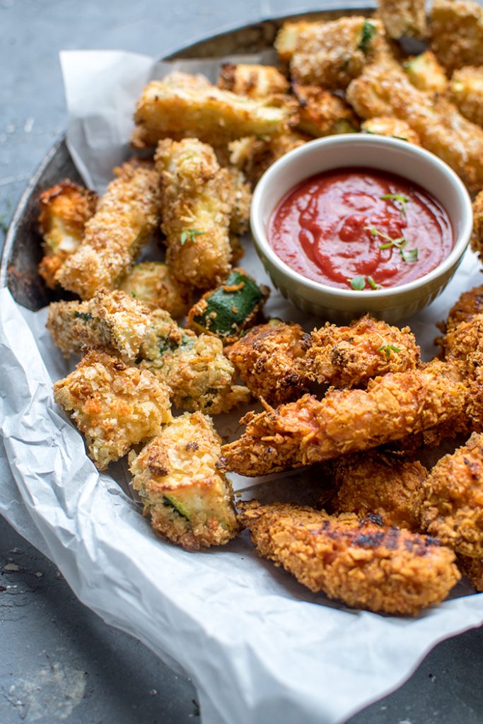 Zucchini & Chicken Nuggets mit BBQ Sauce Snacken galore! ⋆ Knusperstübchen