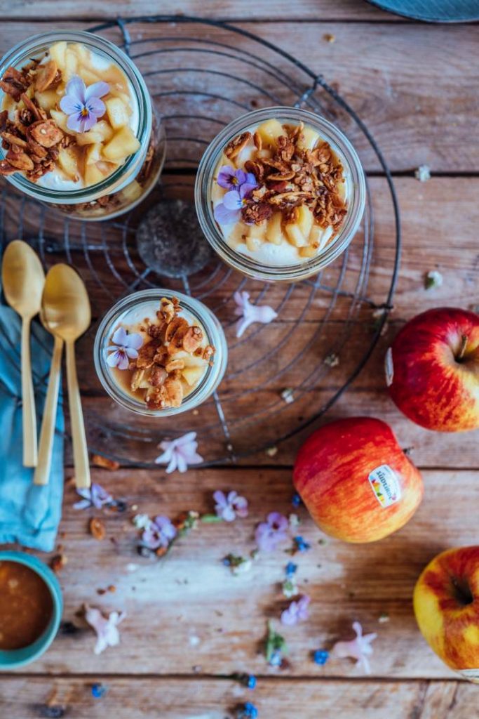 Apfel-Ricotta-Dessert im Glas mit Knuspercrunch ⋆ Knusperstübchen