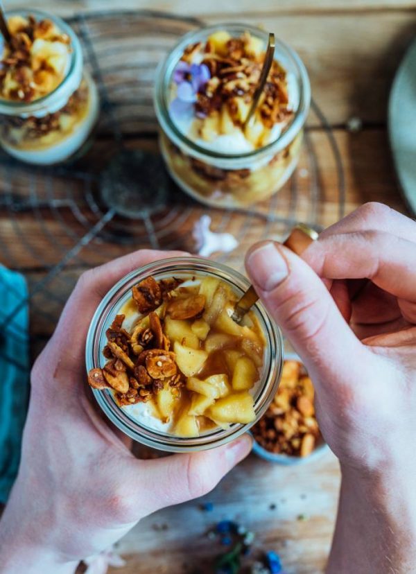 Apfel-Ricotta-Dessert im Glas mit Knuspercrunch ⋆ Knusperstübchen