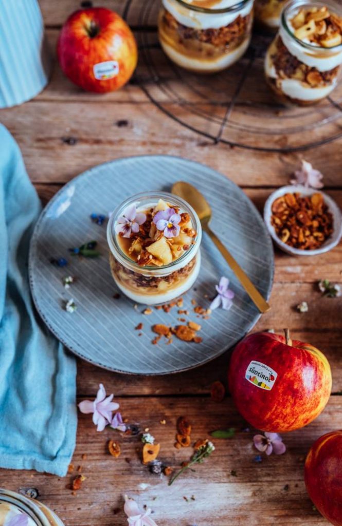 Apfel-Ricotta-Dessert im Glas mit Knuspercrunch ⋆ Knusperstübchen