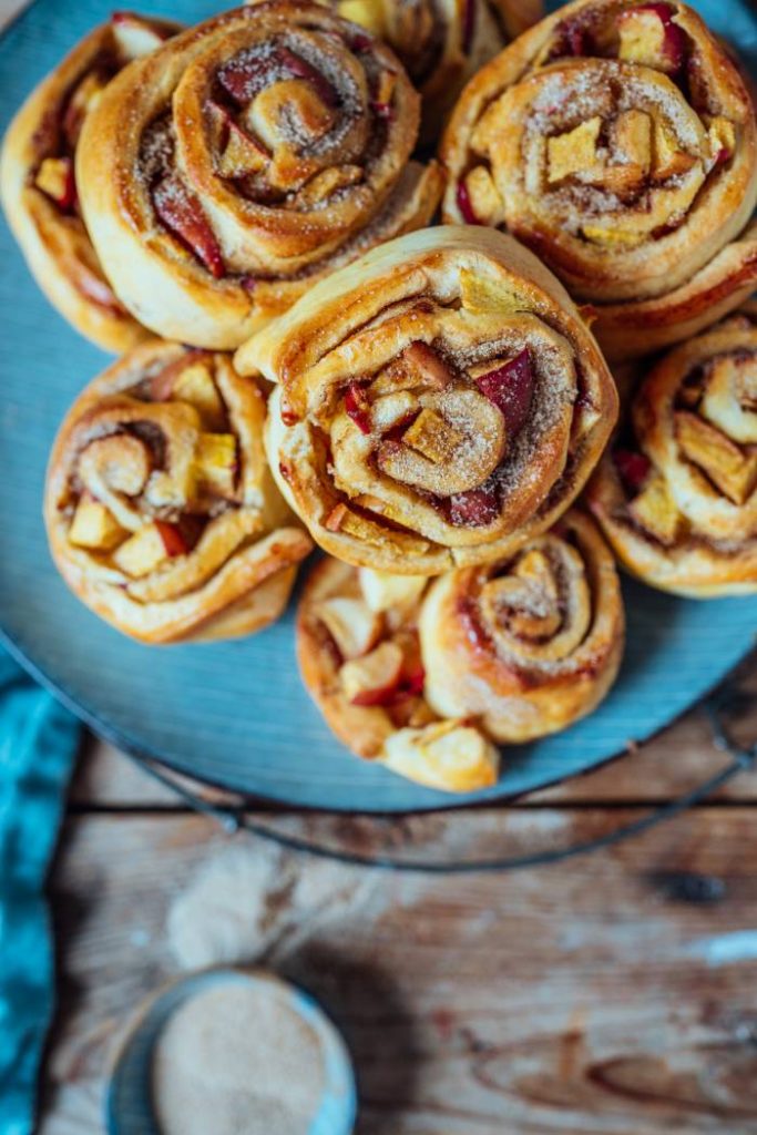 Apfelschnecken ohne Hefe mit Joghurtteig ⋆ Knusperstübchen