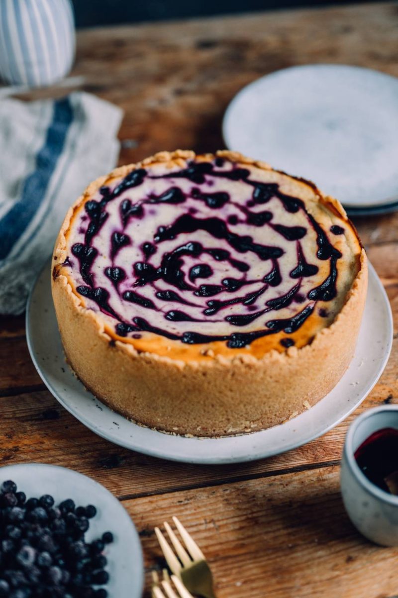 Blaubeer-Zitronen-Käsekuchen mit Quark und Mascarpone ⋆ Knusperstübchen