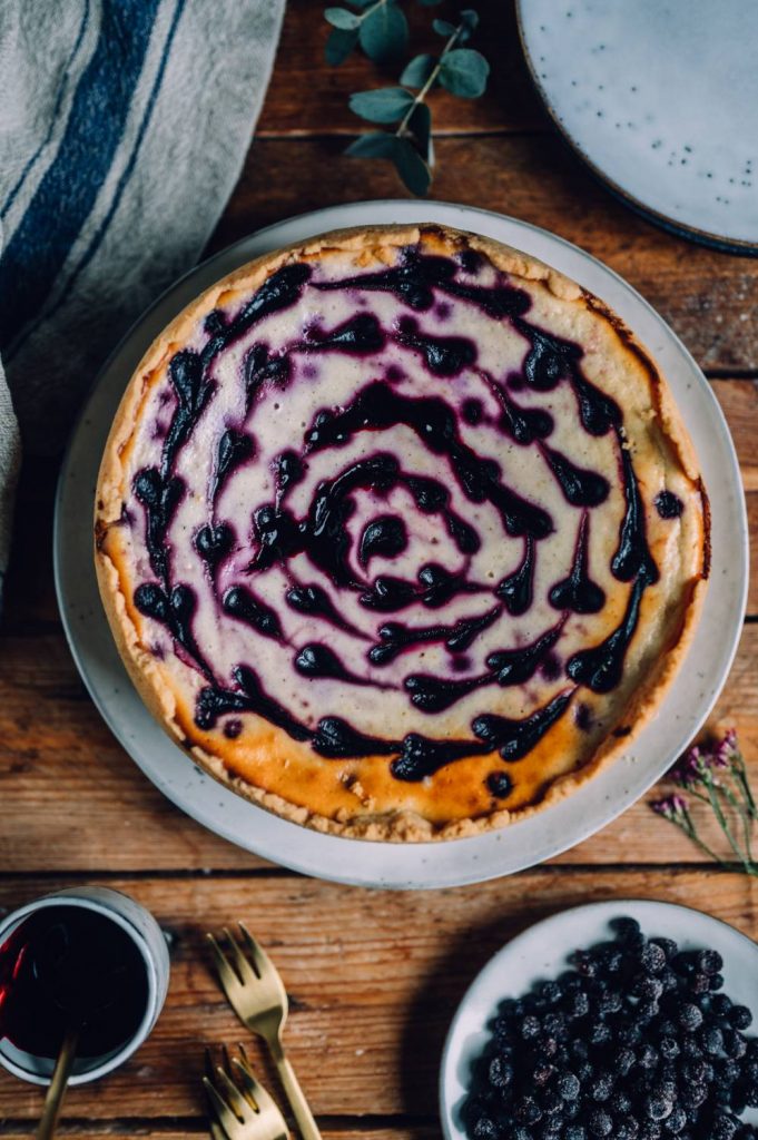 Blaubeer-Zitronen-Käsekuchen mit Quark und Mascarpone ⋆ Knusperstübchen