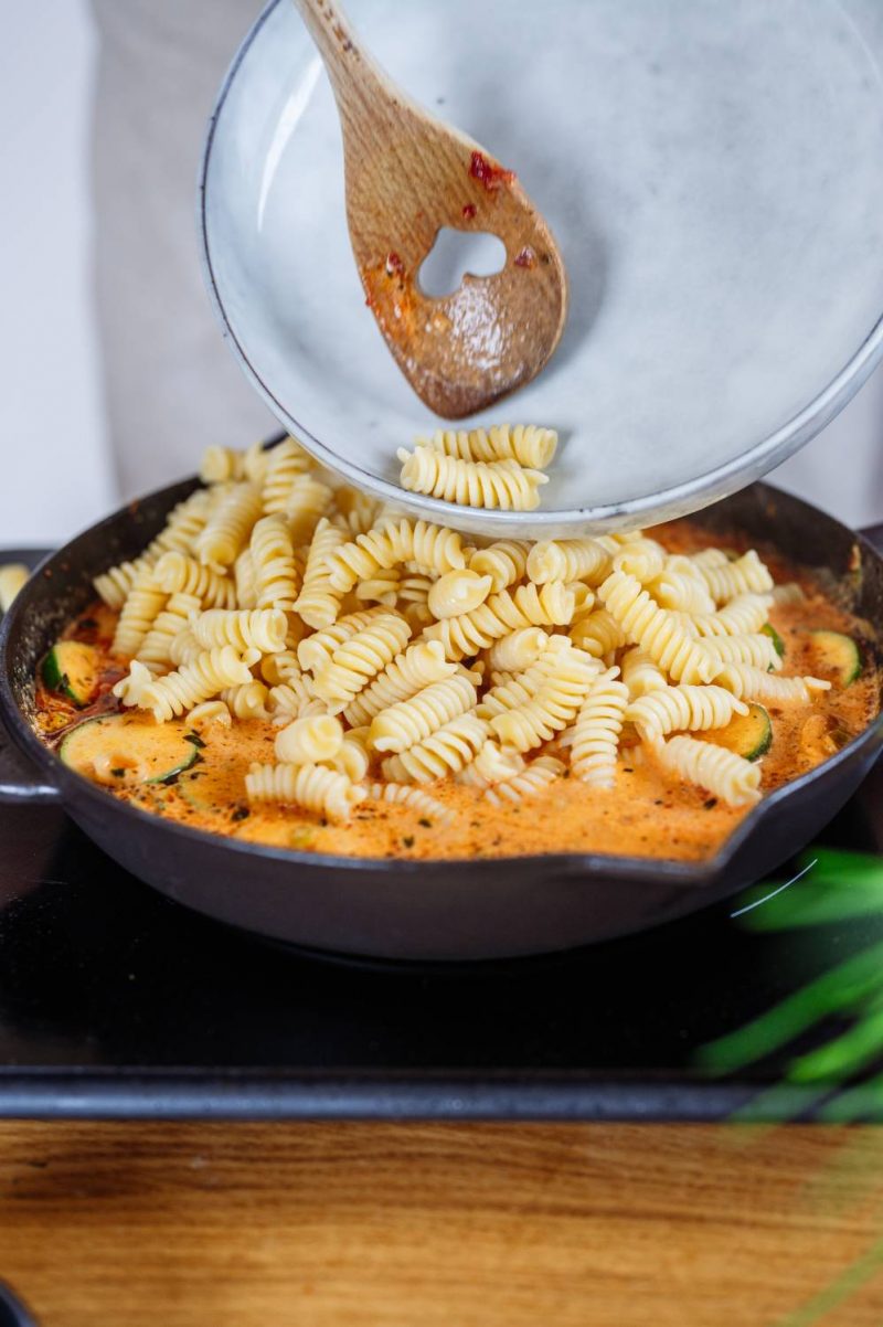 Pasta-Auflauf mit Zucchini und Pfifferlingen ⋆ Knusperstübchen