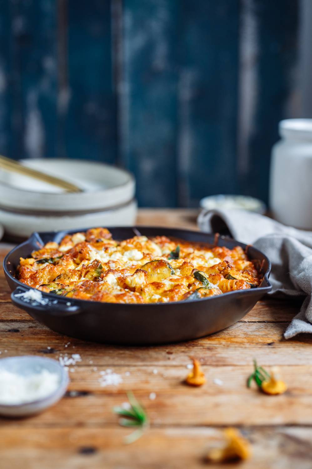 Pasta-Auflauf mit Zucchini und Pfifferlingen ⋆ Knusperstübchen