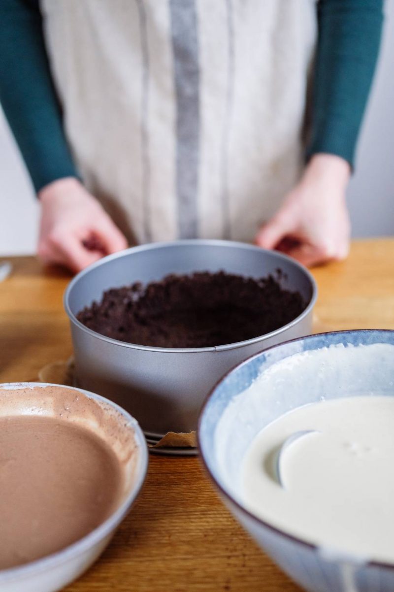 Marmor-Käsekuchen mit Keksboden: Cremiger Cheesecake mit Vanille und ...