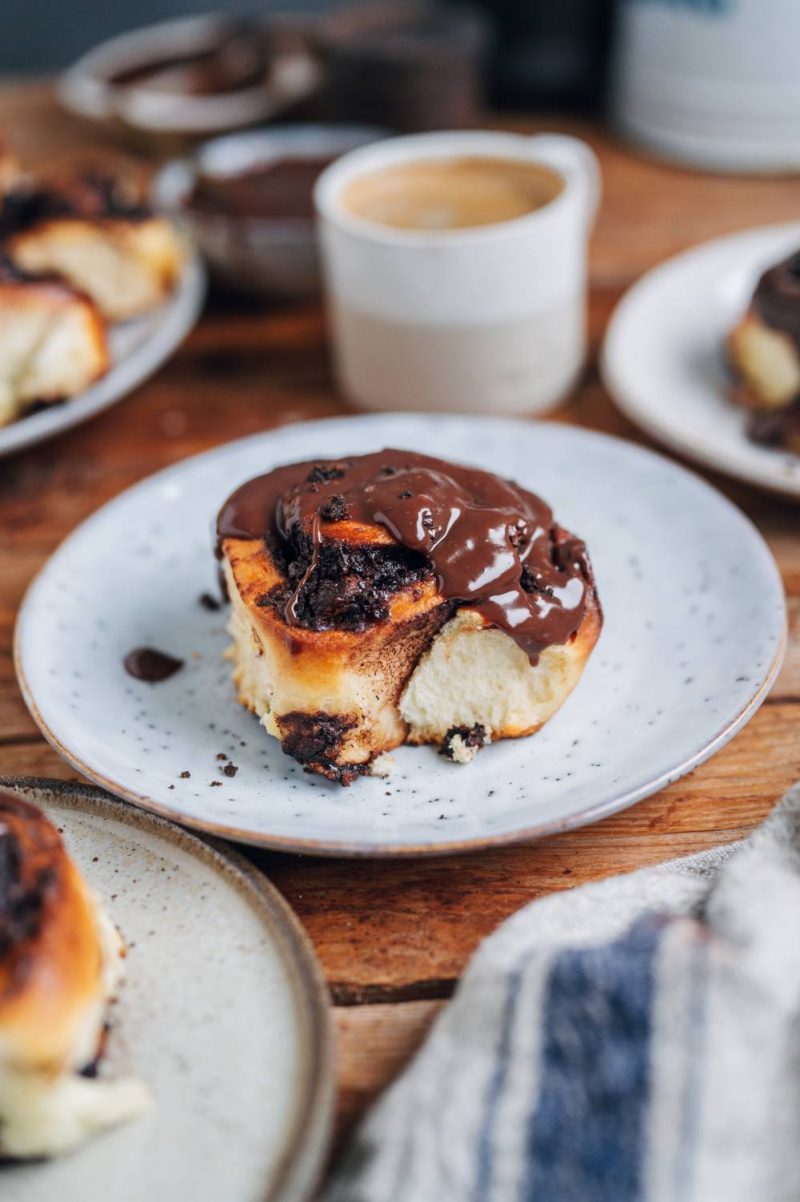 Schoko-Schnecken mit Vollmilchschokolade-Ganache ⋆ Knusperstübchen