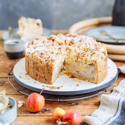 Apfelkuchen mit Streuseln und Zimtcreme: ein knuspriger Herbstkuchen